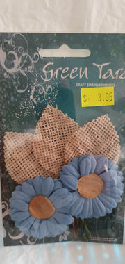 GREEN TARA Flowers -Blue 2 pack Flower and Petal